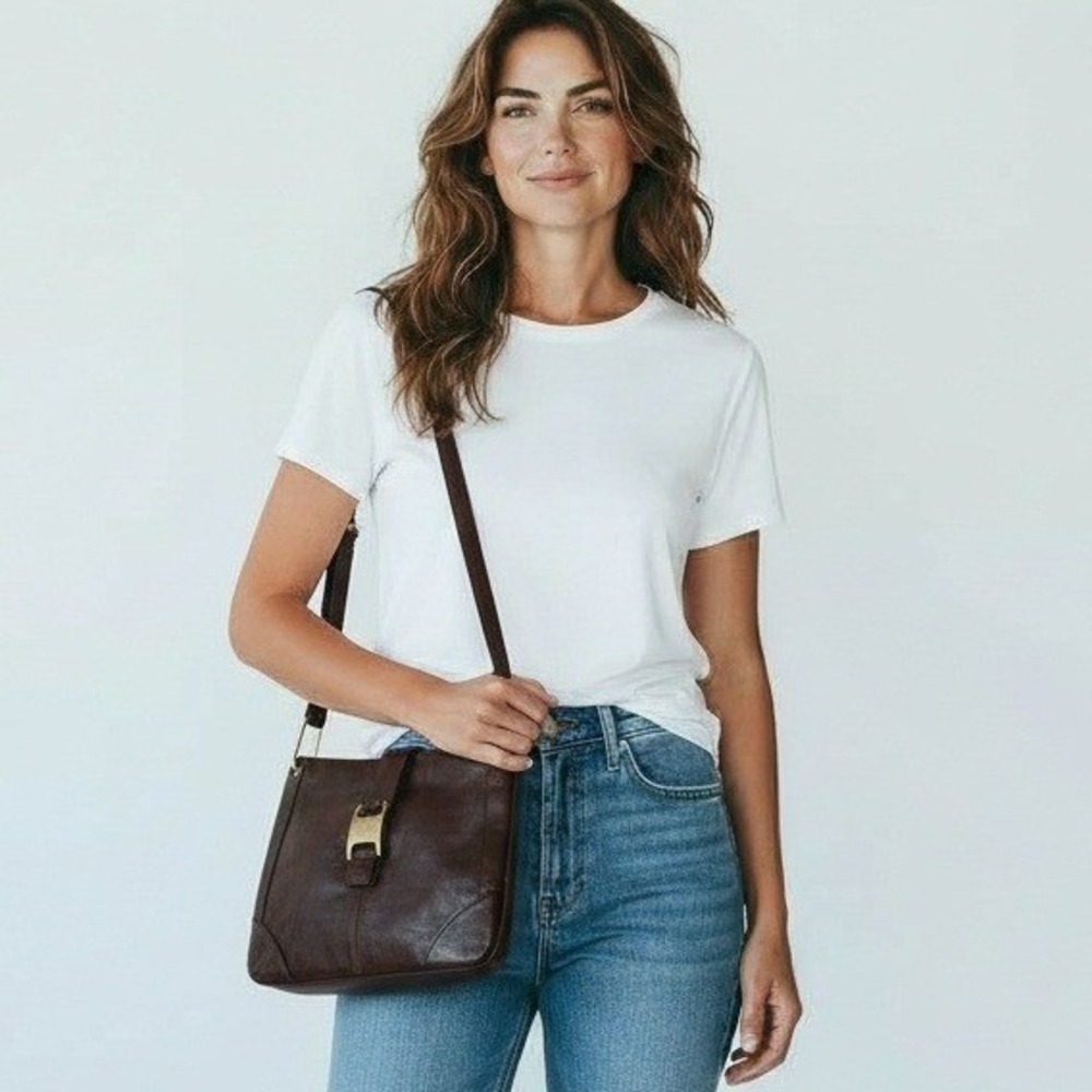 Milleni Purse Women Brown Leather Shoulder Bag Crossbody Handbag Classic Chic‎